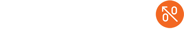 Orange circle with arrow pointing through percentage symbol